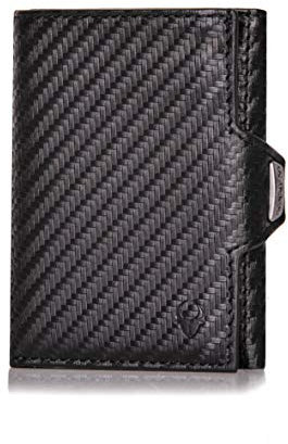 DONBOLSO NextGen Brieftasche - Kartenetui und Slim Wallet mit Münzfach - RFID Schutz Portmonee für Herren und Damen - Mini Geldbeutel bis 11 Karten - 9 x 7,1 x 2 cm - Carbon Design