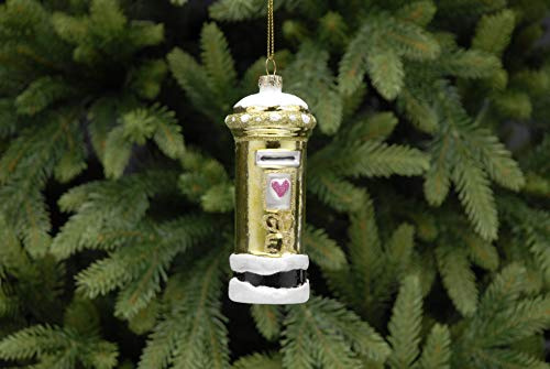 Festive Gold Letter Box 11 centimeter Tree Decoration