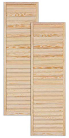 ben+camilla.com Lamellentür Holztür Natur 1980 x 594 x 21 mm mit geschlossenen Lamellen für Regale, Schränke, Möbel | Kiefer Holz unbehandelt | Doppel-Paket 2-er Pack