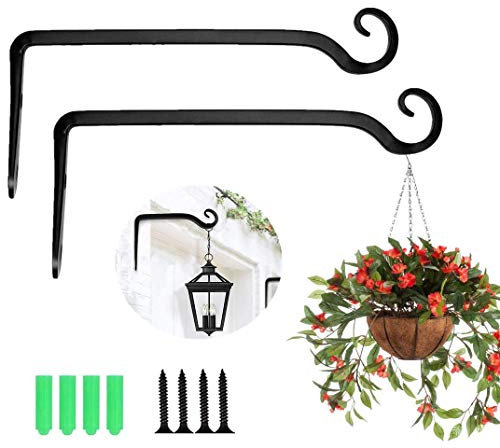 Lenxnmy Wall Hanging Plant Bracket Garten Eisen Wandhaken Wand Pflanzer Kleiderbügel Outdoor Indoor Garden Hook Halterung für/Vase/Vogelhäuschen/Pflanze/Laterne/Windspiel/Blume/Haus