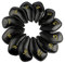 Craftsman Golf 12pcs Thick Synthetic Leather Golf Iron Head Covers Set Headcover Fit Taylormade Titleist Mizuno Adams (Black with Gold No.)