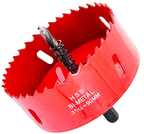 Corona 90mm,Sierra de corona de M42 HSS LAIWEI para taladrar agujeros en madera, cartón yeso, perfiles de aluminio, PVC y otros materiales