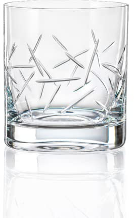 Bohemia Barline Whiskygläser Kristallglas Wassergläser 280 ml 6er Set klar schliff BR081