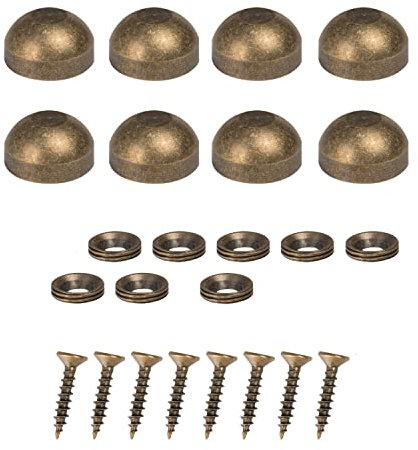 8PCS Spiegelschrauben Messing Spiegelschrauben Kappenabdeckung Nägel Befestigungselemente Golden für Dekorative Spiegel, Schilder/Werbehardware, Nägel, Bau… (9mm, bronze)