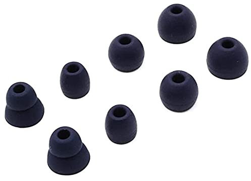 Adhiper 4 Paar Powerbeats Pro silikon Ohrstöpsel kompatibel mit Beats Powerbeats Pro In-Ear Kopfhörer,S M L 3 Paar Silikon-Ersatz-Ohrstöpsel & 1 Paar Doppelflansch-Ohrstöpsel(Marineblau)