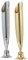 HEALLILY 2pcs Round Metal Insertion Pen Holder Vintage Single Pen Holder Feather Quill Dip Pens Base Fountain Pens Stand for Office School Stationery Silver Gold, 8.2x1.7x1.2cm (IOR31Y5245Q15MEU)