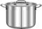 NutriChef Olla de acero inoxidable de 8 cuartos de galón, 18/8, Tapa incluida, Apta para lavavajillas, Compatible con gas, Inducción, Cerámica y estufas halógenas