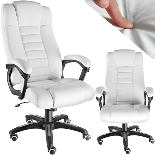 TecTake® Chaise de Bureau Fauteuil de Bureau Chaise Gaming Fauteuil pivotant Design, Chaise Ergonomique, Fauteuil avec Accoudoirs, Appui-tête et Assise rembourrés, Roulette Teletravail