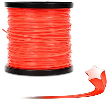 Jiubiaz Trimmerfaden Freischneider Faden 2,4mm, 100m Stern Motorsense Ersatzfaden, Reißfester Trimmerschnur, Mähfaden 5-kant Nylonfaden Drei Längen und Durchmesser zur Wahl