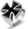 BlackAmazement 316L Edelstahl Ring Celtic Iron Cross Eisernes Kreuz silber schwarz emailliert Heavy Metal Biker Herren (63 (20,1))