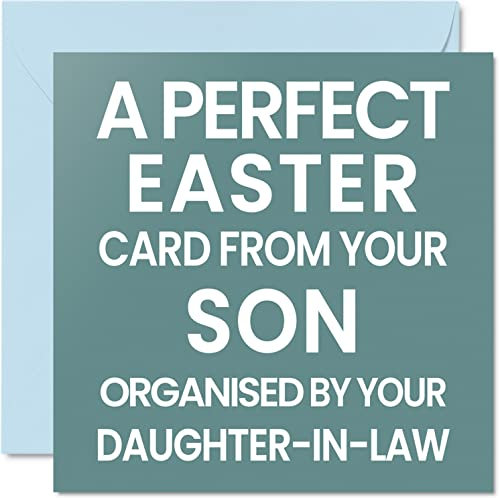 Stuff4 Lustige Osterkarten Frauen und Männer – organisiert von – Witz frohe Osterkarte Mama Papa von Tochter Sohn unanständige Banter humorvolle Ostergeschenke 145 mm x 145 mm Grußkarten die Familie