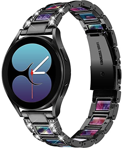 NINKI Metallarmband, kompatibel mit Samsung Galaxy Watch 7, 6, 5, 4, 3, FE, 40 mm, 44 mm, 43 mm, 47 mm, 41 mm, 42 mm, 46 mm/Active 2 Uhrenarmband, Damen und Herren, 20 mm Harzarmband für Galaxy Watch