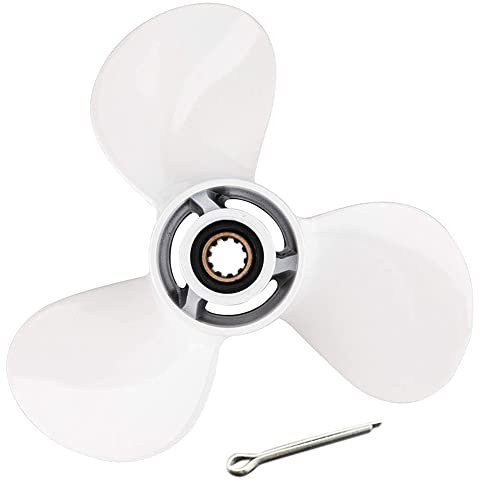 Wresetly Für 20 PS 25 PS 9 7/8 X 10 1/2 Außenbord-Propeller-Bootsmotor 20 25 30 Schraube 3 Klinge 10 Spline Motorteil