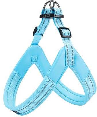 EXCELLENT ELITE SPANKER No Pull Hundegeschirr Step-in einstellbare reflektierende Weste weich gepolstert leicht Haustier Brustgurt mit Leine Clips für kleine mittlere große Hunde(XL-LBLU)