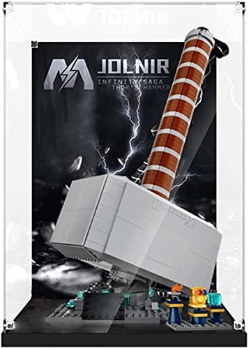 Tirff Acryl Staubdicht Vitrine Kompatibel Mit Lego 76209 Thors Hammer, Schaukasten Staubdicht Vitrine Display Case für Lego 76209 (Nicht Enthalten Modellbausatz)