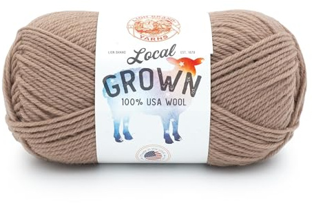 Lion Brand Yarn Cultivado localmente Hilo, Lana, Nogal Americano, 1 pack