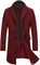 COOFANDY Herren Mantel Warm Wintermantel Warmer Wollmantel Lange Jacken Winterjacke Trenchcoat Kurzmantel Freien Winddichte Mantel im Freien Slim Fit Weinrot L
