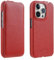Mobiskin Hülle passend für iPhone 15 PRO MAX (6,7 Zoll), Handyhülle mit beschichtetem Leder, Flip Case, Schutzhülle, Handy-Tasche, Slim Cover, dünn, Rot