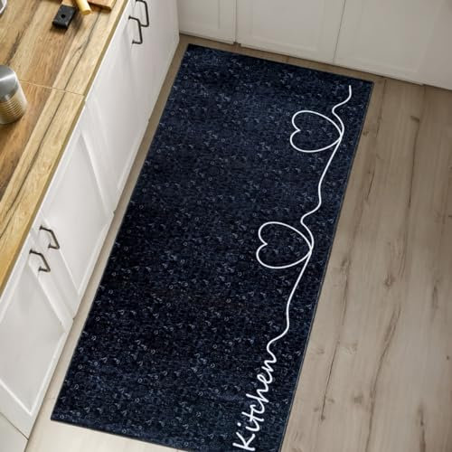 Mazovia Alfombra de Cocina - Alfombra Cocina Antideslizante - Alfombra Pelo Corto - Certificado Oeko-Tex - Lavable a 30°C - Cuidado fácil - 80 x 200 cm - Negro