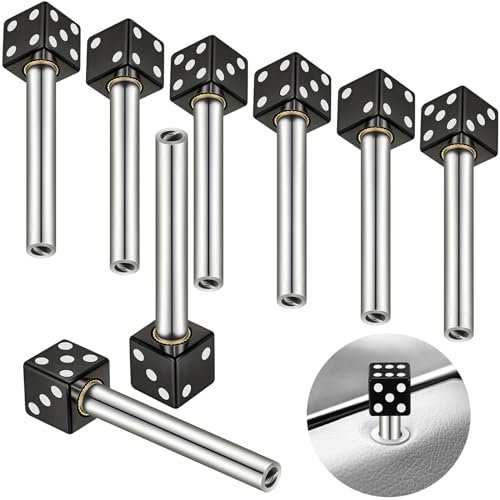 MACHSWON 8 PCS 2.08 x 0.31 Black Car Door Lock Knobs Dice Interior Automobile Door Lock Pull Knobs Car Door Knobs Pin Set for Car SUV Pickup Truck