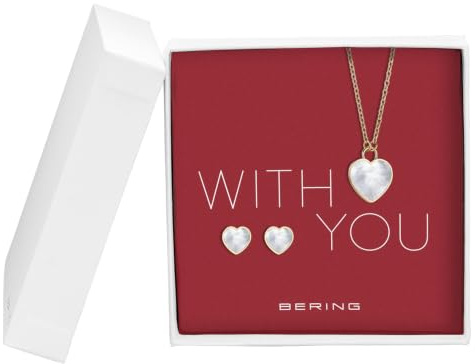 BERING Damen Kette Ohrring Set, goldfarben, aus Edelstahl - 431-715-Gold