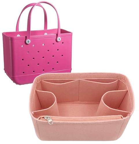Pink-M Bag Organizer Inserts: Small Bogg Bag Divider Accessories With Cup Holder
