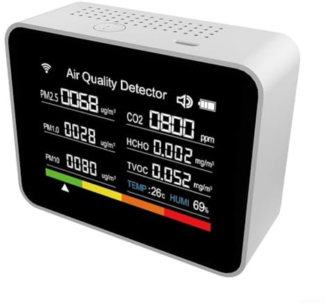 Air Quality Meter,13-in-1 Indoor Air Quality Meter,WiFi Air Quality Accurate Monitor for Smart for TUYA App Air Quality Tester for Home (white)