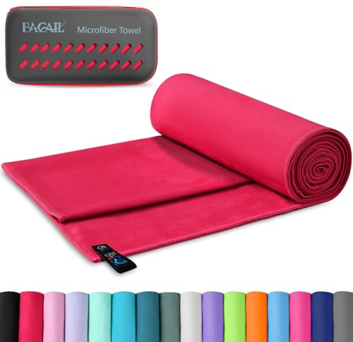 BAGAIL Mikrofaser Handtuch - Kompakt, Ultra Leicht, Schnelltrocknend - Microfaser Handtücher mit Atmungsaktive Eva Box - Perfekte Sporthandtuch, Strandhandtuch, Reisehandtuch und Badehandtücher