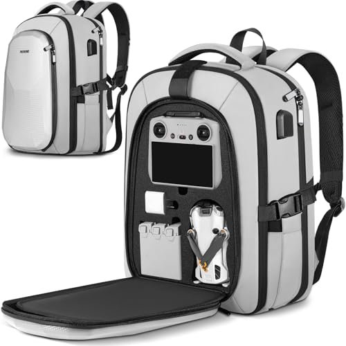 PEKREWS Mini 4 Pro Case, Waterproof Hard Carrying Case, Large Drone Bag Fits 15.6 Inch Laptop, Travel Backpack Compatible with DJI Mini 4 Pro, RC 2/ RC-N2 Controller, Fly More Combo and Accessories
