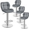 Yaheetech Barhocker 4er Set Höhenverstellbar 360°Drehbar Barstühle Küchenstühle mit Rückenlehne und Fußstütze, Barstuhl aus Samt Sitzhöhe 62,5 cm - 84,5 cm für die Küche, Dunkelgrau
