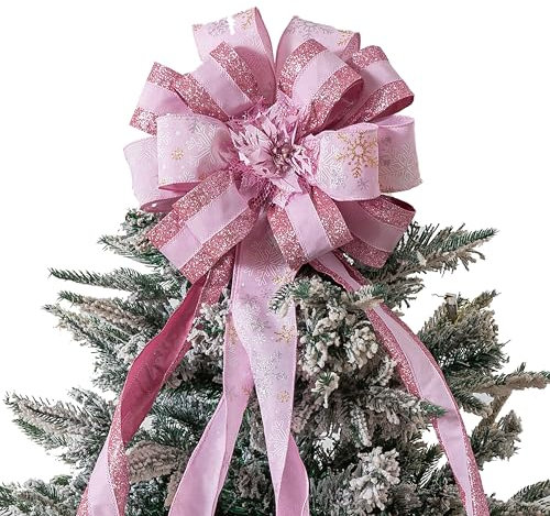 Christmas Tree Topper Bow (Pink)
