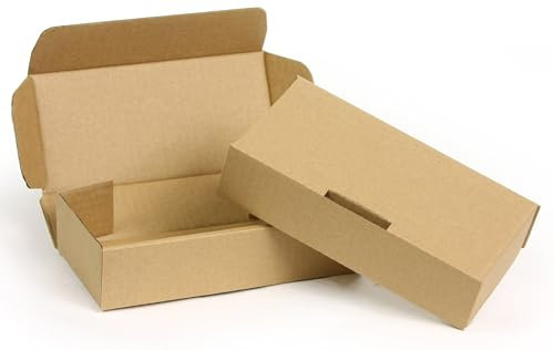 WePack 50 Stück Klappdeckelkartons 200x150x50 mm 1-Wellig Innenmass Braun Versandschachtel Box NEU