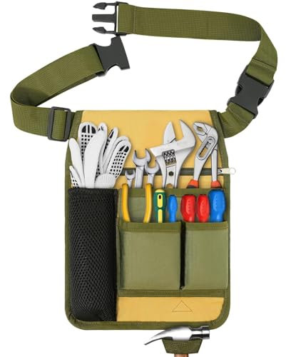 Incycall Ceinture à outils pour le jardinage - Tablier utilitaire réglable avec 4 poches pour petits outils - Ceinture unisexe pour menuisiers, plombiers et fleuristes