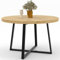IDMarket Selma Mesa de comedor redonda para 4-6 personas, madera y negro, 110 cm