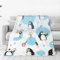 SABFWF Flanelldecke mit niedlichem Pinguin-Druck, vielseitig, ultraweich, Unisex, Flanelldecke, Reisedecke für Klimaanlagen