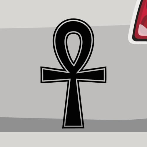 Aufkleber - Ankh Symbol Kirche Kreuz Jesus - Sticker, Folienaukleber für Auto, Motorrad, Fahrrad, Laptop, LKW (29x17,5cm | Weiß)