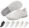 ZEPYFXIT Chaussures Aquatiques Homme Femme Été Chaussures de Bain Léger Respirant Chaussures d'eau Séchage Rapide Chaussures de Plage Chaussures Pieds Nus(Blanc Gris,36 EU)