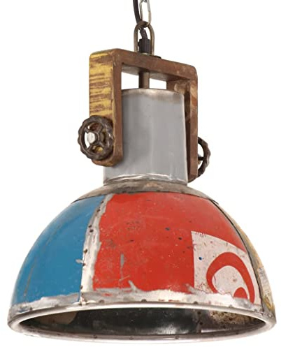 vidaXL Hängelampe Hängeleuchte Pendelleuchte Pendellampe Industrielampe Lampe Leuchte Wohnzimmer Industrie-Stil 25 W Mehrfarbig Rund 30cm E28