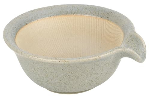 Linkidea Ceramic Shaving Bowl, Shaving Soap Lather Mug Cup for Men, Wide Mouth Barber Beard Wet Razor Shave Cream Cup (Grey)