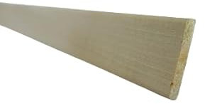 Baguette plate 40 x 5 mm - 5 pièces de 2000 mm - Baguette de recouvrement en bois pour revêtement mural, meubles, aménagement intérieur, projets de bricolage - plafond, sol, finition du papier peint