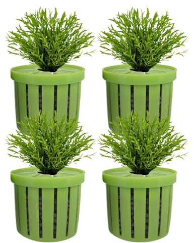 Aquarium-Pflanzenhalter, stabiler Aquarium-Pflanzkorb, Netz-Hydrokultur-Pflanzgefäß, Unterwassertopf für Aqua-Caping, Aquarium-Dekoration für Unternehmen, 4,9 x 3,5 x 3,5 cm