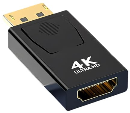 Wvxilyr Adaptador DisplayPort a HDMI 4K, Adaptador Macho DP a Hembra HDMI con Soporte de Resolución Ultra HD 3840x2160, Compatible para Monitores, Proyectores, Laptops y HDTV