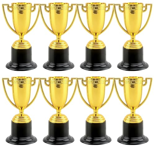 8 Mini Coupes Trophées Légères pour Récompenses Sportives(9,5 x 4,8 x 6 cm) | Lisse Facile à Nettoyer Unisexe Peut Étre Gravé pour Sport Scolaire Fêtes Costumées Halloween