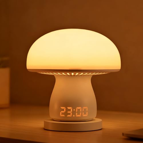 Wekity Mushroom Lamp Table Lamp for Bedroom, Rechargeable Small Bedside Lamps with Remote & 3 Level Colour Temperature, Cute Touch Night Lamp for Living Room Night Stands (Mushroom)