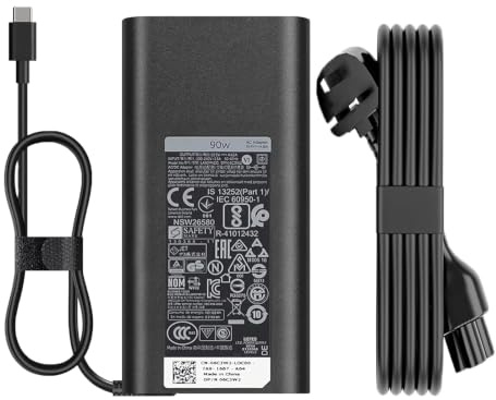 90W USB Type C Laptop Charger Compatible with Dell Latitude 5430 5420 5431 5520 5530 5531 5330 7330 7420 7430 7530 Inspiron 14 16 7420 7430 7440 7630 7620 2-in-1 AC Adapter Power
