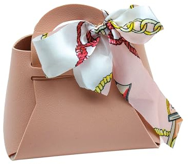 Set da 20 Pezzi Borsetta Portaconfetti Bomboniere con Foulard Per Eventi, Segnaposto Sacchetto Regalo (Rosa), Scatola Portaconfetti Per Matrimonio, Piccole Scatole per Bomboniere