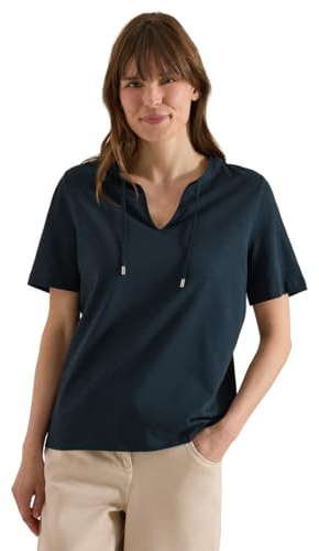 Damen Kurzarm Shirt mit Split Neck