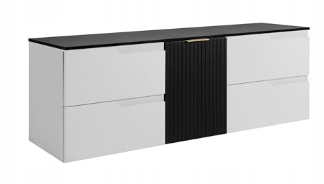 Rodan Moderne Möbel - Schrank Weiß - Möbelstück - Bastelregal – Bastelplatte 160 x 57 x 46 cm