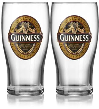Guinness Red Collection Pint Glasses, 20 Ounce, Set of 2