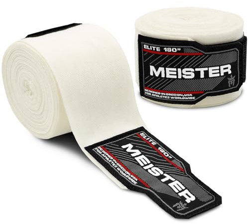 Meister Elite 457.2cm Handwickel für Erwachsene für MMA & Boxen 1 Paar Elfenbein